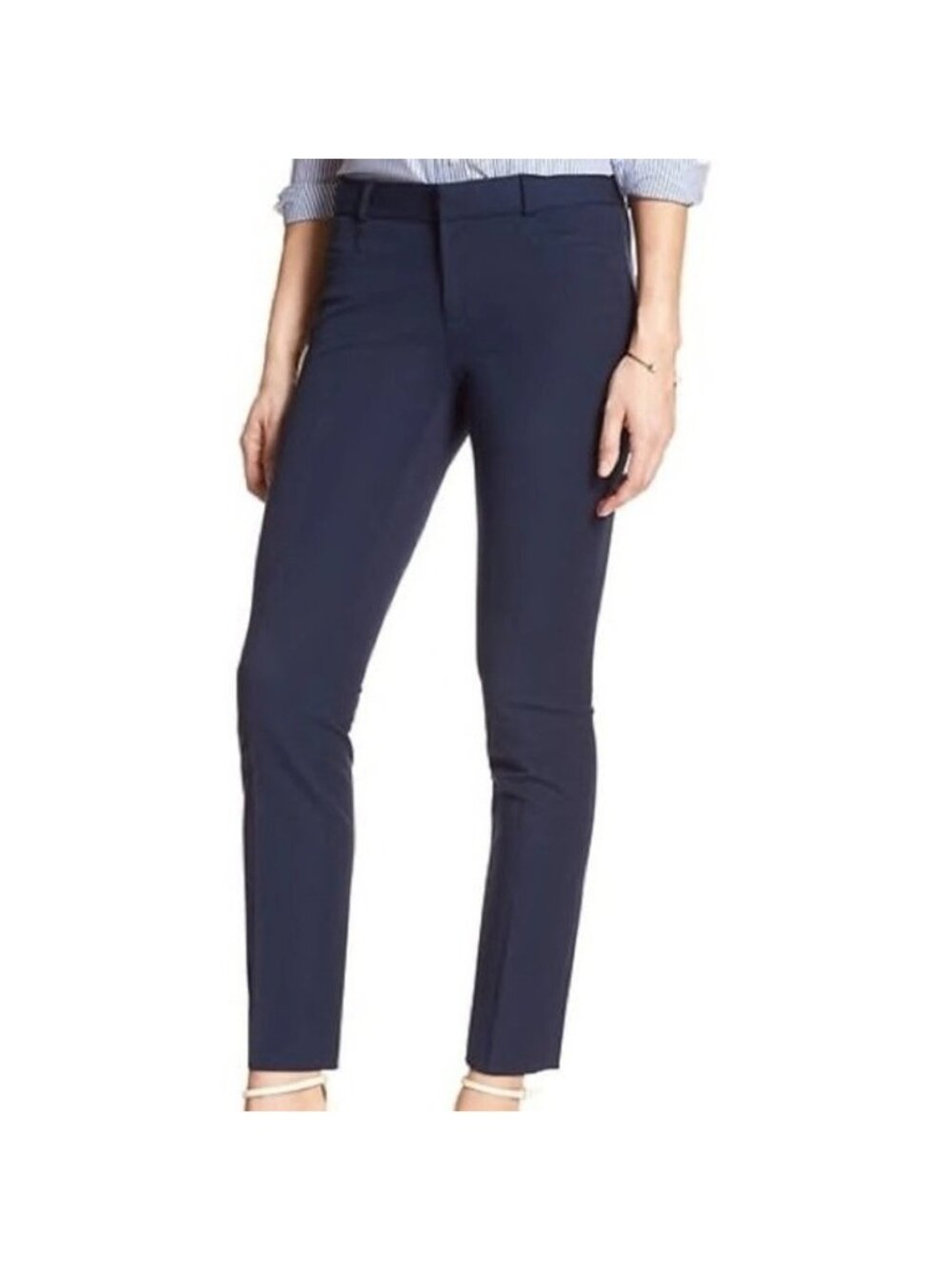 Banana Republic Sloan Women's Petite 10 Blue Pattern Dress Pants